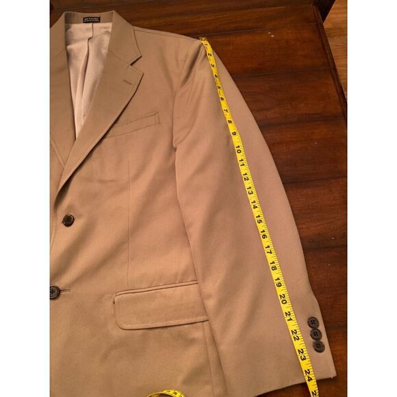 TravelSmith Mens Vintage Tan Microfiber Blazer 40R Tan Net Mesh Lining - Picture 15 of 16